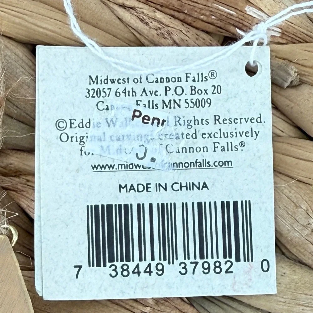 2 Midwest Cannon Falls Snowman Star Christmas Ornament Wood Hand Painted Rustic‎